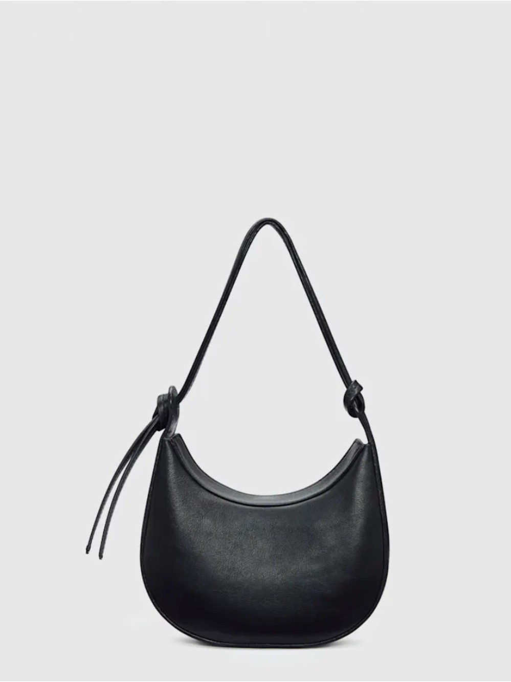 LIKE NEW REFORMATION Mini Rosetta Shoulder Bag, Black Leather